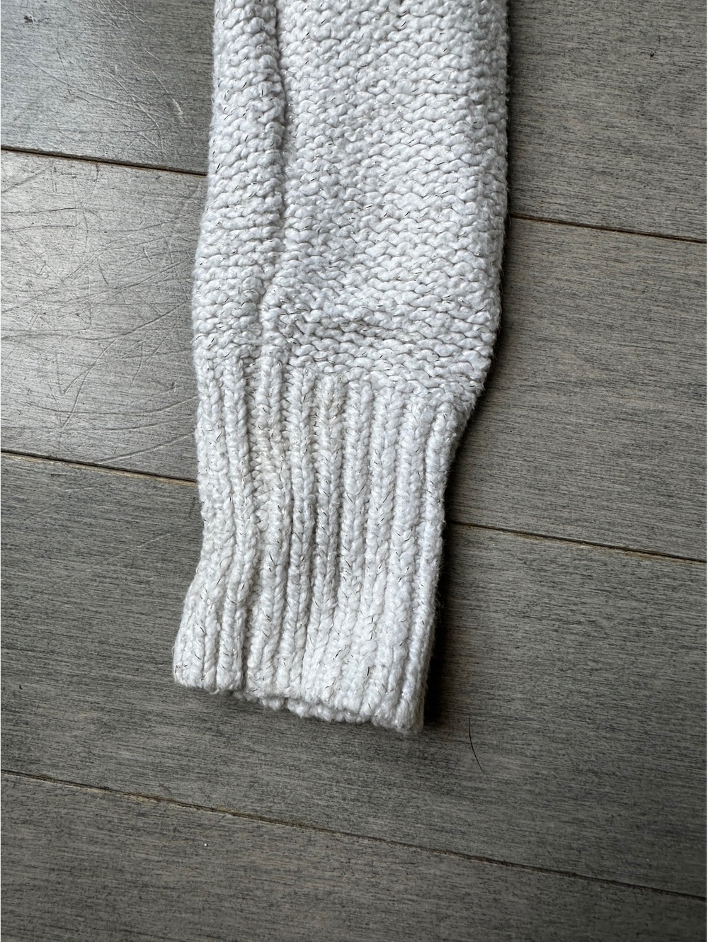Girls justice Cream Cable Knit Hooded Sweater with Thumb Holes casual size 10 - Picture 4 of 7